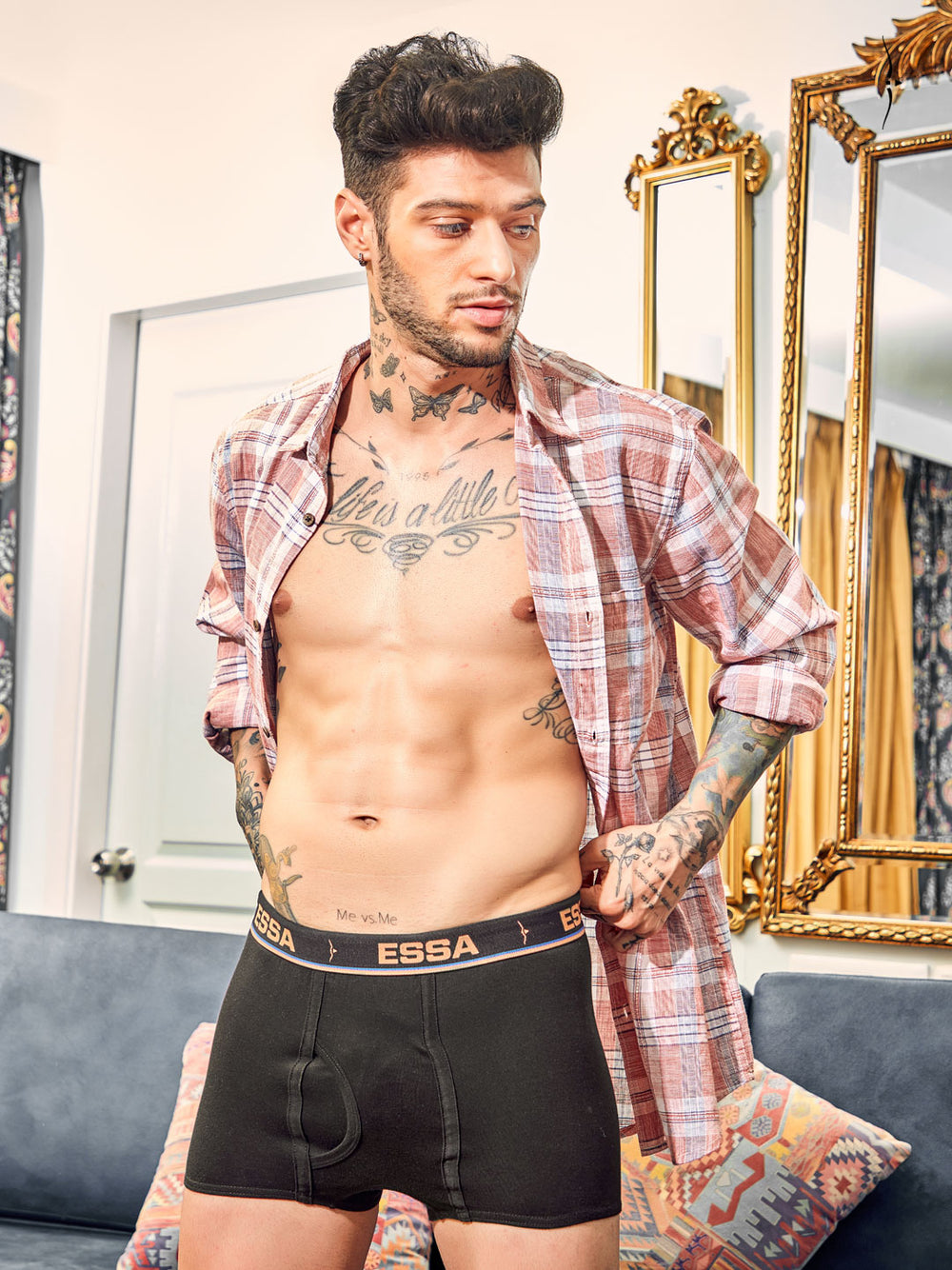 smarto mini cotton trunk for men-essa garments#color_black