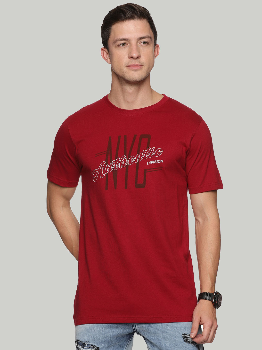 topper-7 classic t-shirt for men #color_merlot