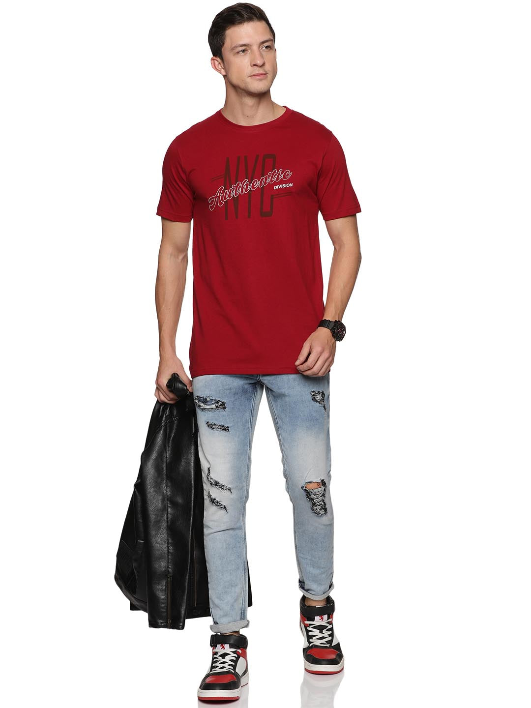 topper-7 classic t-shirt for men #color_merlot