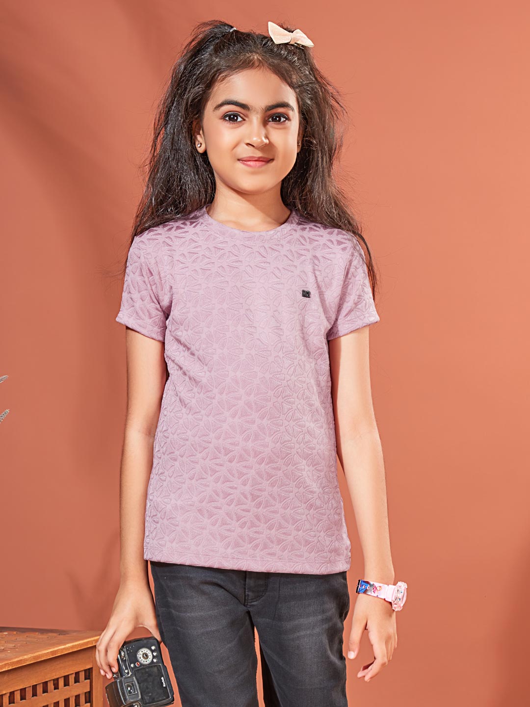 fs-1155 round neck classic t-shirt for girls #color_raspberry-glace